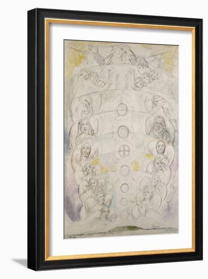 The Deity, from Whom Proceed the Nine Spheres, Illustration to the 'Divine Comedy', Paradiso-William Blake-Framed Giclee Print