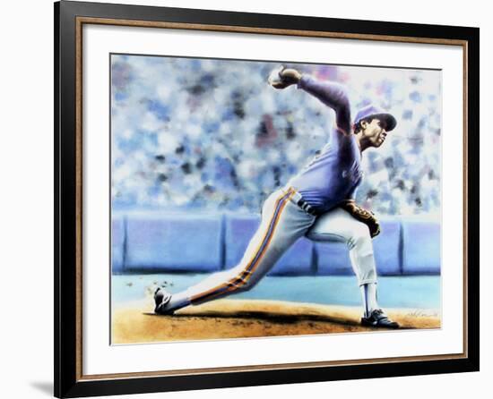 The Delivery (New York Mets Dwight Gooden)-Jack Lane-Framed Collectable Print