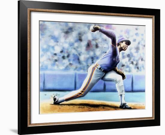 The Delivery (New York Mets Dwight Gooden)-Jack Lane-Framed Collectable Print