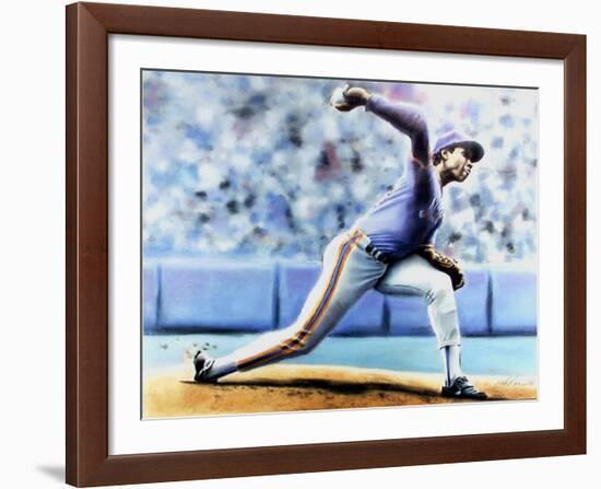 The Delivery (New York Mets Dwight Gooden)-Jack Lane-Framed Collectable Print