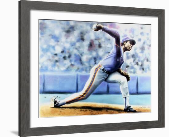 The Delivery (New York Mets Dwight Gooden)-Jack Lane-Framed Collectable Print