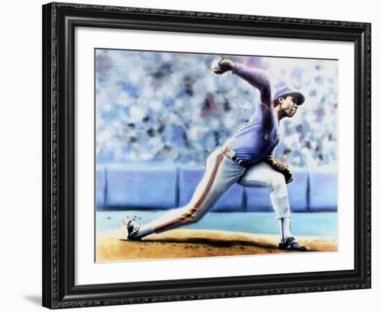 The Delivery (New York Mets Dwight Gooden)-Jack Lane-Framed Collectable Print