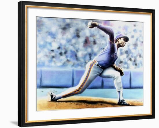 The Delivery (New York Mets Dwight Gooden)-Jack Lane-Framed Collectable Print