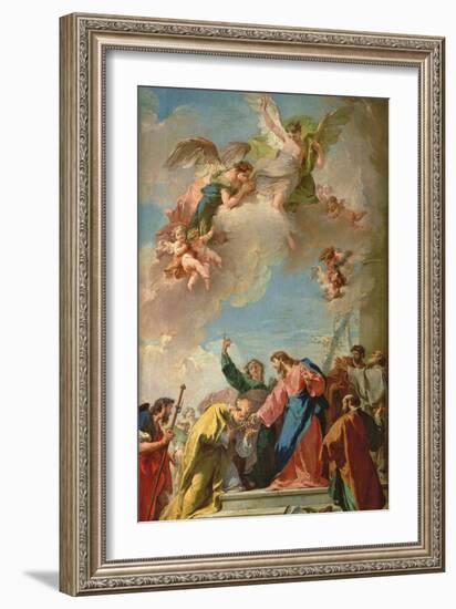 The Delivery of the Keys to St. Peter-Giovanni Battista Pittoni-Framed Giclee Print