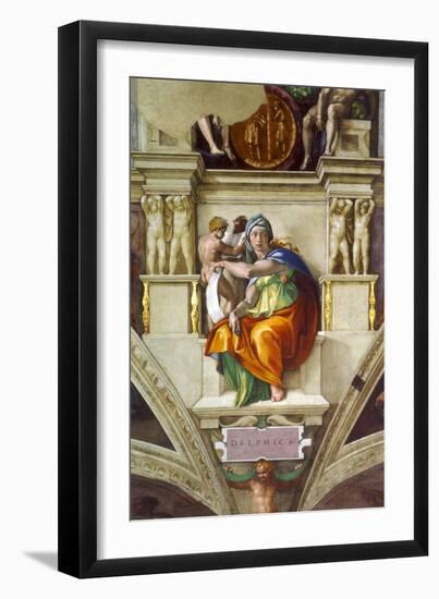 The Delphic Sibyl (Sistine Chapel Ceiling in the Vatica), 1508-1512-Michelangelo Buonarroti-Framed Giclee Print