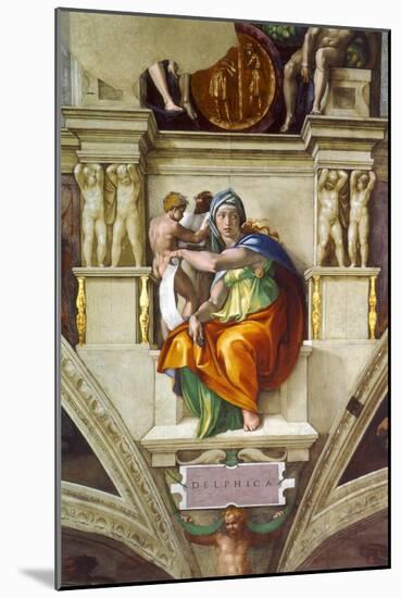 The Delphic Sibyl (Sistine Chapel Ceiling in the Vatica), 1508-1512-Michelangelo Buonarroti-Mounted Giclee Print