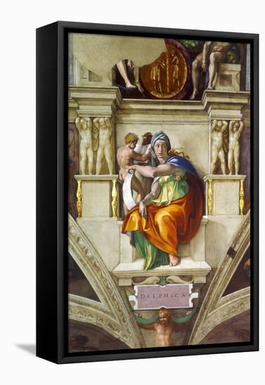 The Delphic Sibyl (Sistine Chapel Ceiling in the Vatica), 1508-1512-Michelangelo Buonarroti-Framed Premier Image Canvas