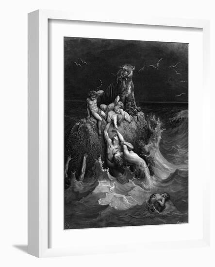 The Deluge, 1866-Gustave Doré-Framed Giclee Print