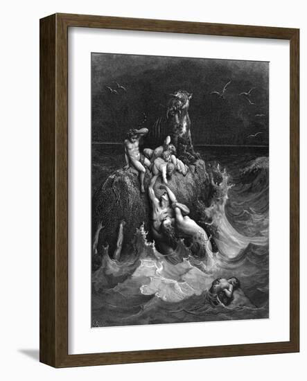 The Deluge, 1866-Gustave Doré-Framed Giclee Print