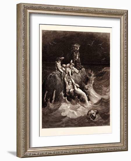 The Deluge-Gustave Dore-Framed Giclee Print