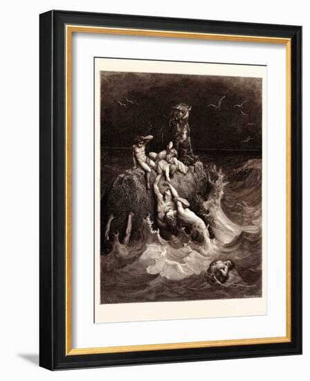 The Deluge-Gustave Dore-Framed Giclee Print