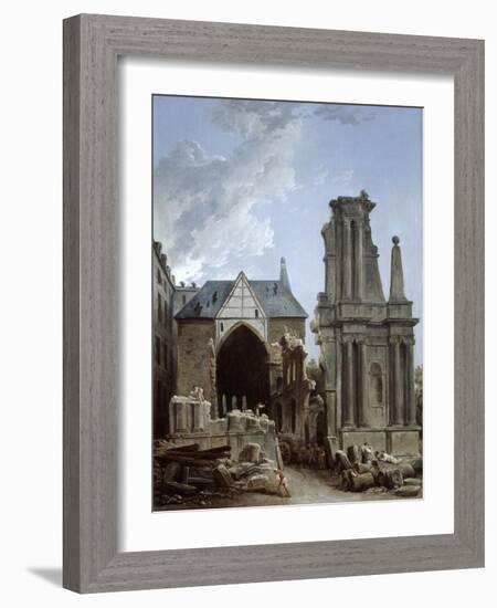 The Demolition of the Church of the Feuillants, 1805-Hubert Robert-Framed Giclee Print