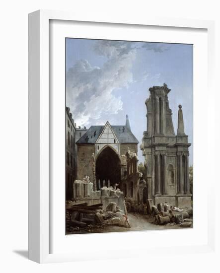 The Demolition of the Church of the Feuillants, 1805-Hubert Robert-Framed Giclee Print