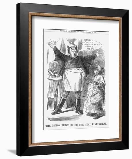 The Demon Butcher, or the Real Rinderpest, 1865-John Tenniel-Framed Giclee Print