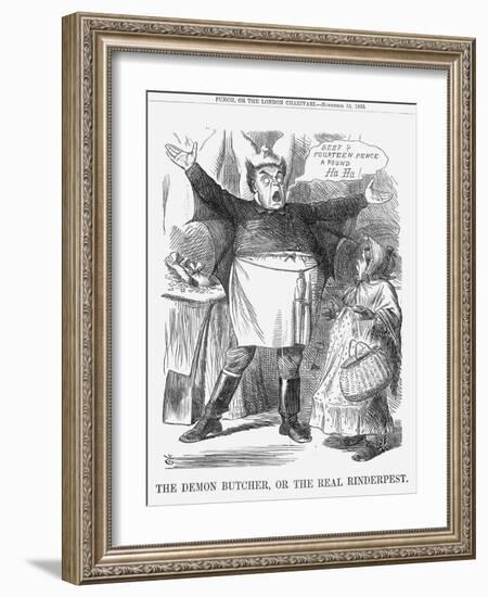 The Demon Butcher, or the Real Rinderpest, 1865-John Tenniel-Framed Giclee Print