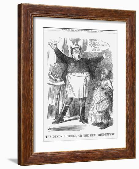 The Demon Butcher, or the Real Rinderpest, 1865-John Tenniel-Framed Giclee Print