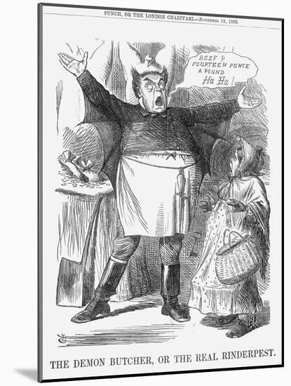 The Demon Butcher, or the Real Rinderpest, 1865-John Tenniel-Mounted Giclee Print