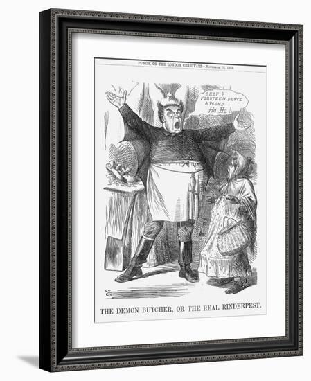 The Demon Butcher, or the Real Rinderpest, 1865-John Tenniel-Framed Giclee Print