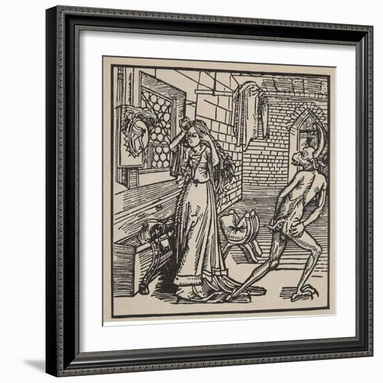 The Demon of Vanity and the Coquette, Illustration from 'Der Ritter Vom Turm', 1498-Albrecht Dürer-Framed Giclee Print