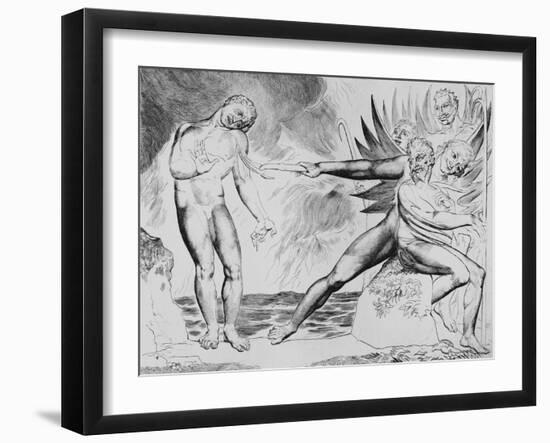 The Demons Tormenting Ceampolo by William Blake-William Blake-Framed Giclee Print