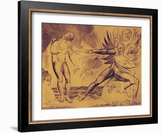 The Demons Tormenting Ceampolo by William Blake-William Blake-Framed Giclee Print