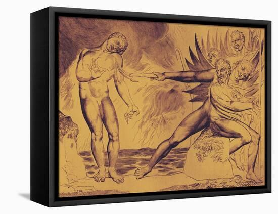 The Demons Tormenting Ceampolo by William Blake-William Blake-Framed Premier Image Canvas