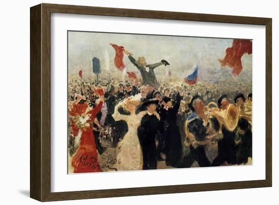 The Demonstration of 17th October, 1905, C1900-1930-Il'ya Repin-Framed Giclee Print