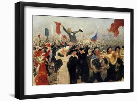 The Demonstration of 17th October, 1905, C1900-1930-Il'ya Repin-Framed Giclee Print