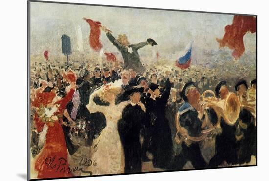 The Demonstration of 17th October, 1905, C1900-1930-Il'ya Repin-Mounted Giclee Print