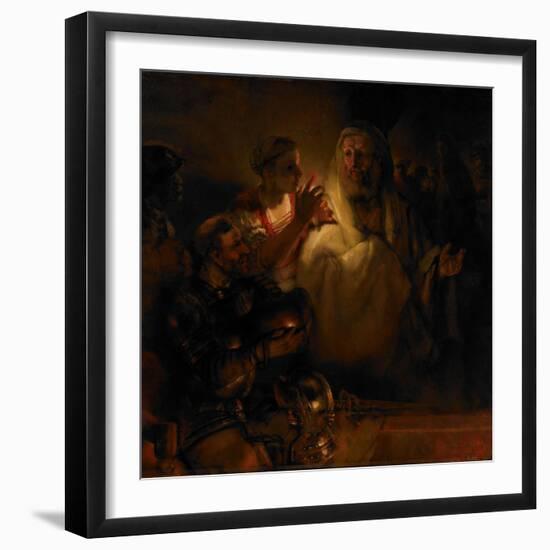 The Denial of Saint Peter, 1660-Rembrandt van Rijn-Framed Giclee Print