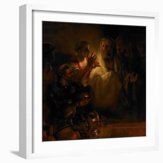 The Denial of Saint Peter, 1660-Rembrandt van Rijn-Framed Giclee Print