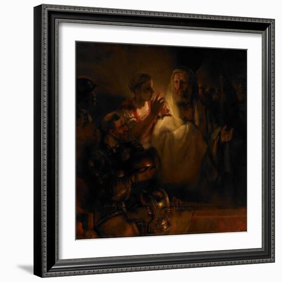 The Denial of Saint Peter, 1660-Rembrandt van Rijn-Framed Giclee Print