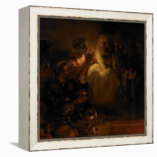 The Denial of Saint Peter, 1660-Rembrandt van Rijn-Framed Premier Image Canvas