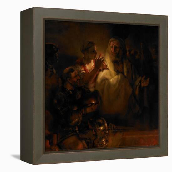 The Denial of Saint Peter, 1660-Rembrandt van Rijn-Framed Premier Image Canvas