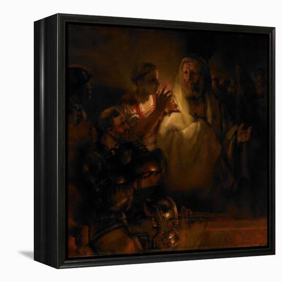 The Denial of Saint Peter, 1660-Rembrandt van Rijn-Framed Premier Image Canvas