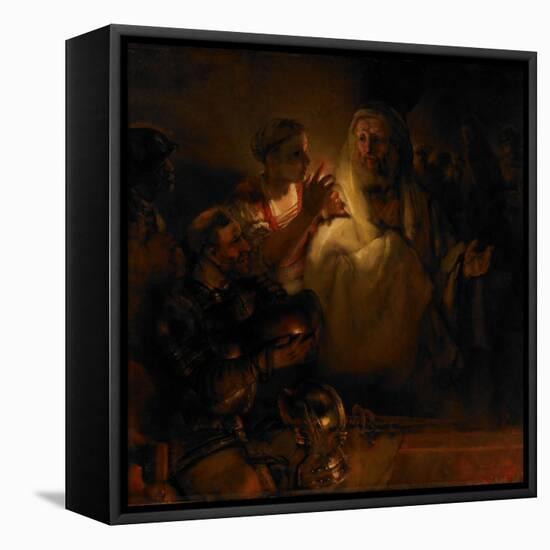 The Denial of Saint Peter, 1660-Rembrandt van Rijn-Framed Premier Image Canvas