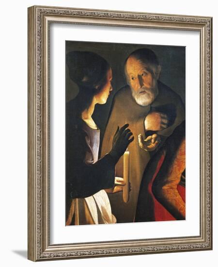 The Denial of St Peter, 1650-Georges de La Tour-Framed Giclee Print