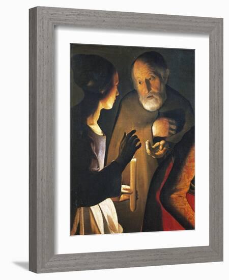 The Denial of St Peter, 1650-Georges de La Tour-Framed Giclee Print