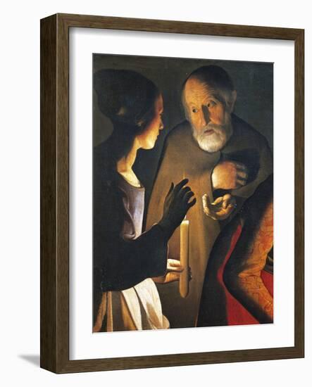 The Denial of St Peter, 1650-Georges de La Tour-Framed Giclee Print