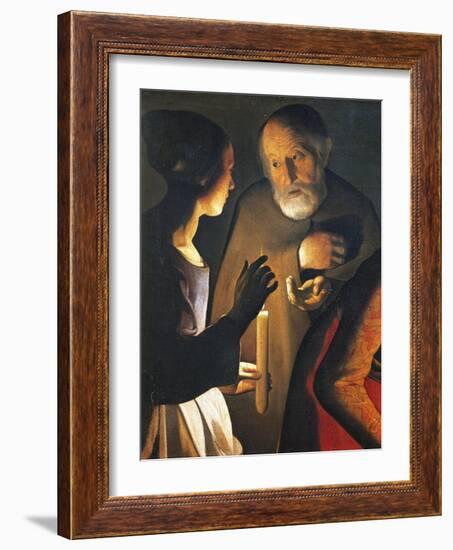 The Denial of St Peter, 1650-Georges de La Tour-Framed Giclee Print