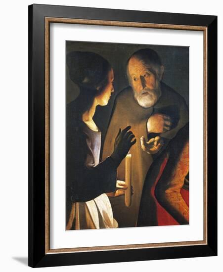 The Denial of St Peter, 1650-Georges de La Tour-Framed Giclee Print