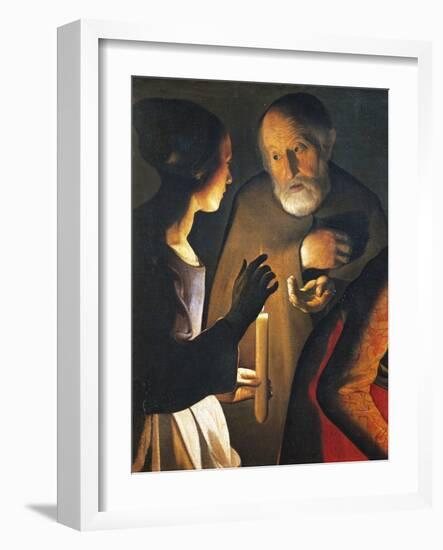 The Denial of St Peter, 1650-Georges de La Tour-Framed Giclee Print