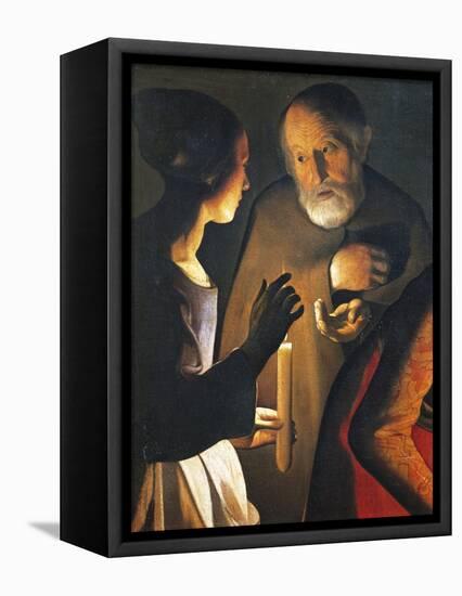 The Denial of St Peter, 1650-Georges de La Tour-Framed Premier Image Canvas