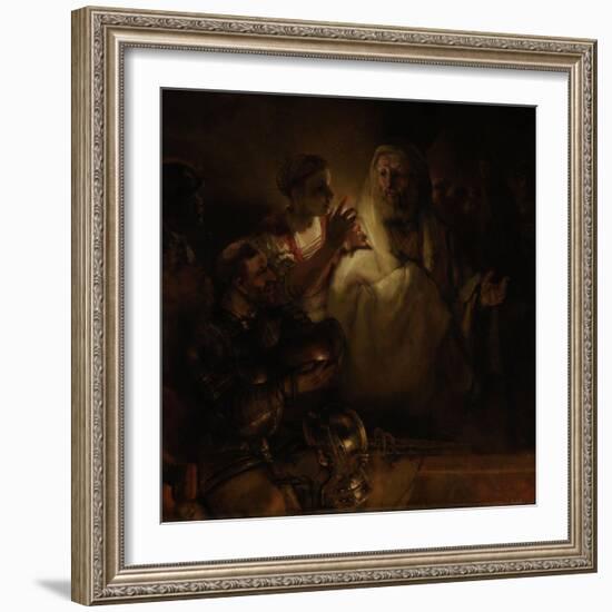 The Denial of St. Peter, 1660-Rembrandt van Rijn-Framed Giclee Print