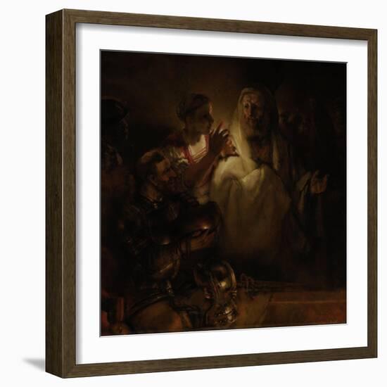 The Denial of St. Peter, 1660-Rembrandt van Rijn-Framed Giclee Print