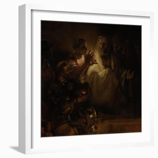 The Denial of St. Peter, 1660-Rembrandt van Rijn-Framed Giclee Print