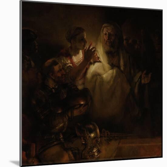 The Denial of St. Peter, 1660-Rembrandt van Rijn-Mounted Giclee Print