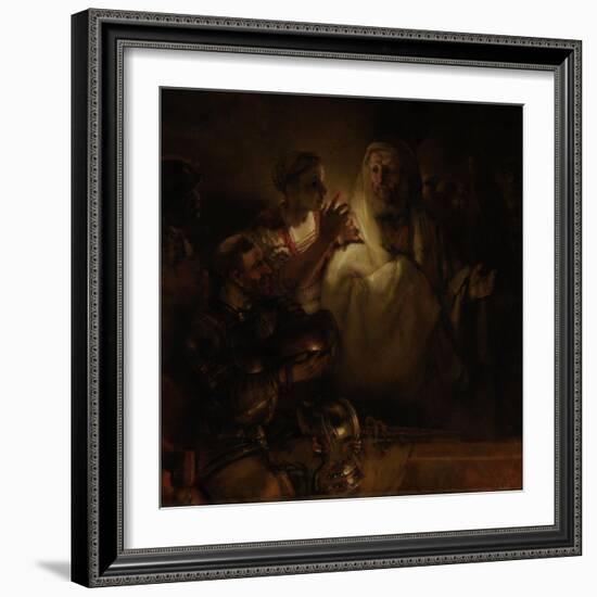 The Denial of St. Peter, 1660-Rembrandt van Rijn-Framed Giclee Print