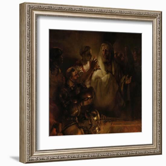 The Denial of St. Peter, 1660-Rembrandt van Rijn-Framed Art Print