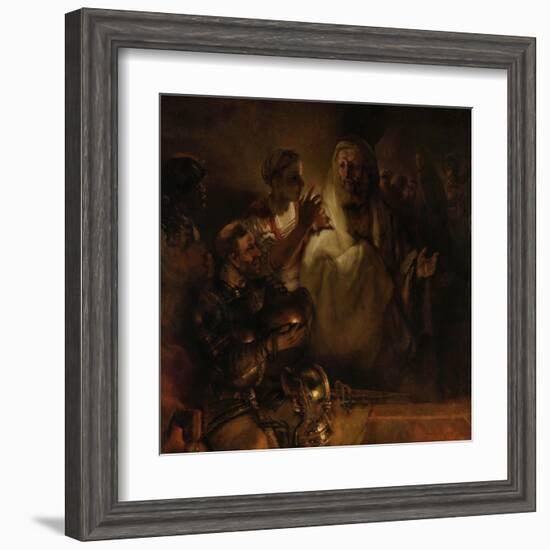 The Denial of St. Peter, 1660-Rembrandt van Rijn-Framed Art Print